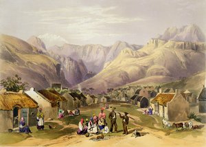 1849年にJ.ニーダムによって彫刻された「The Kafirs Illustrated」からの属9、プレート9 作： George French Angas